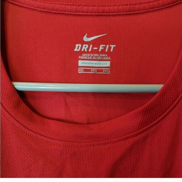 NIKE DRI-FIT Activewear Classic Crewneck Tee Red XXL - Picture 2 of 6